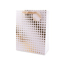 Gift Bag White With Gold Spots Large 6pk