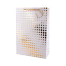 Gift Bag White With Gold Spots Extra Large 6pk