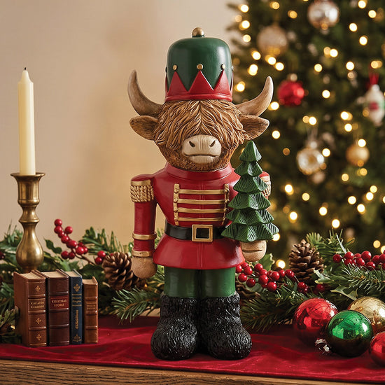 Ornament Highland Cow Nutcracker 16cm