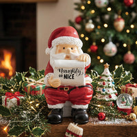 Ornament Santa Reading On Toilet