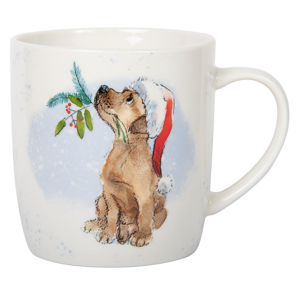 Christmas Mug Dog With Berries
