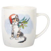 Christmas Mug Cat With Berries