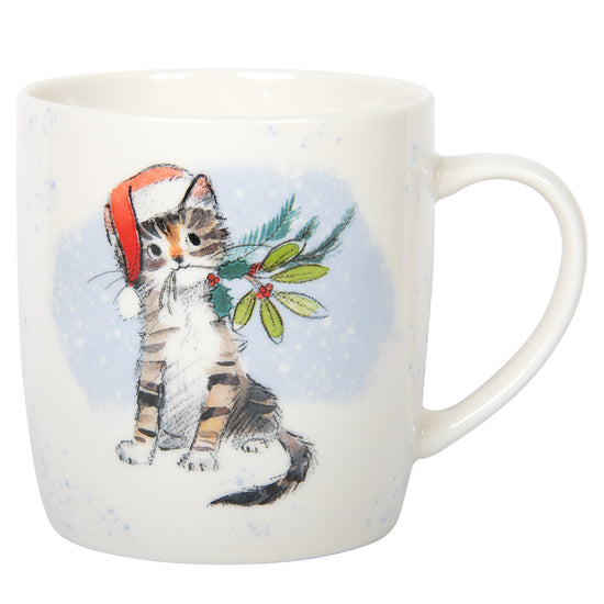 Christmas Mug Cat With Berries