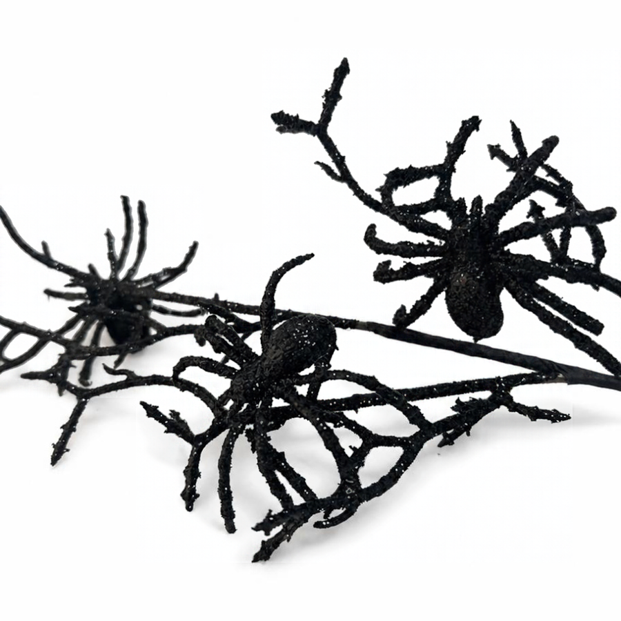 Glitter Spider Branch 40cm