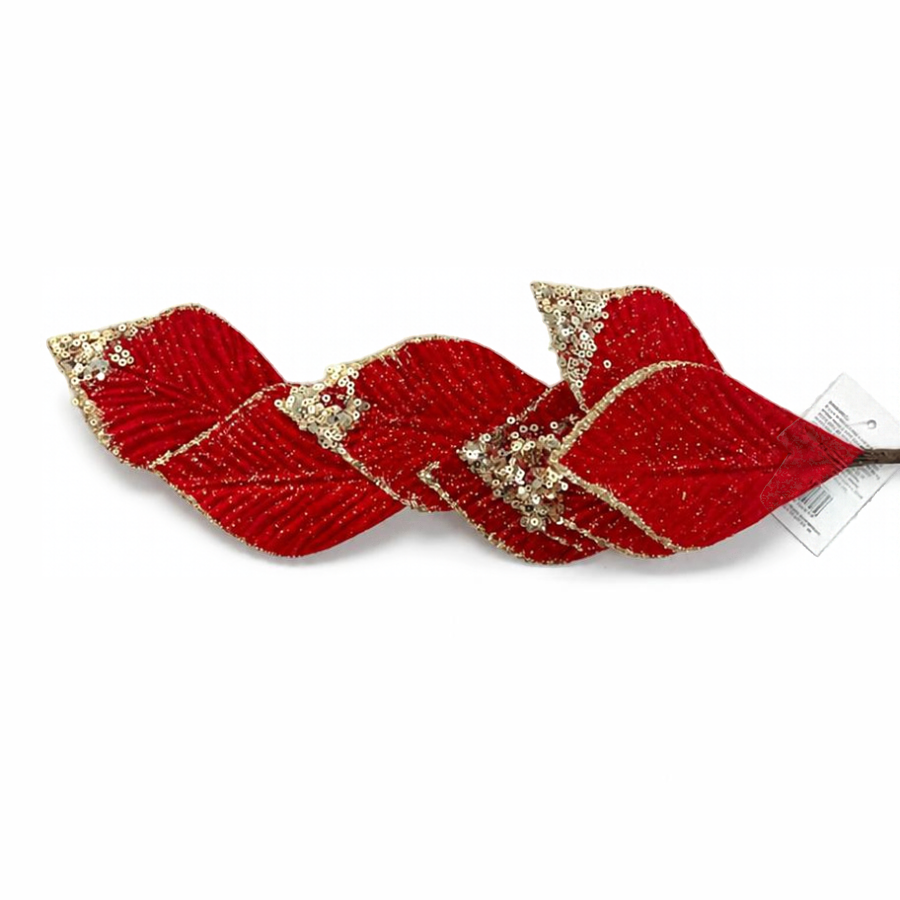 Velvet Foliage Red 62cm