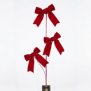 Velvet Bow Stem Red 60cm
