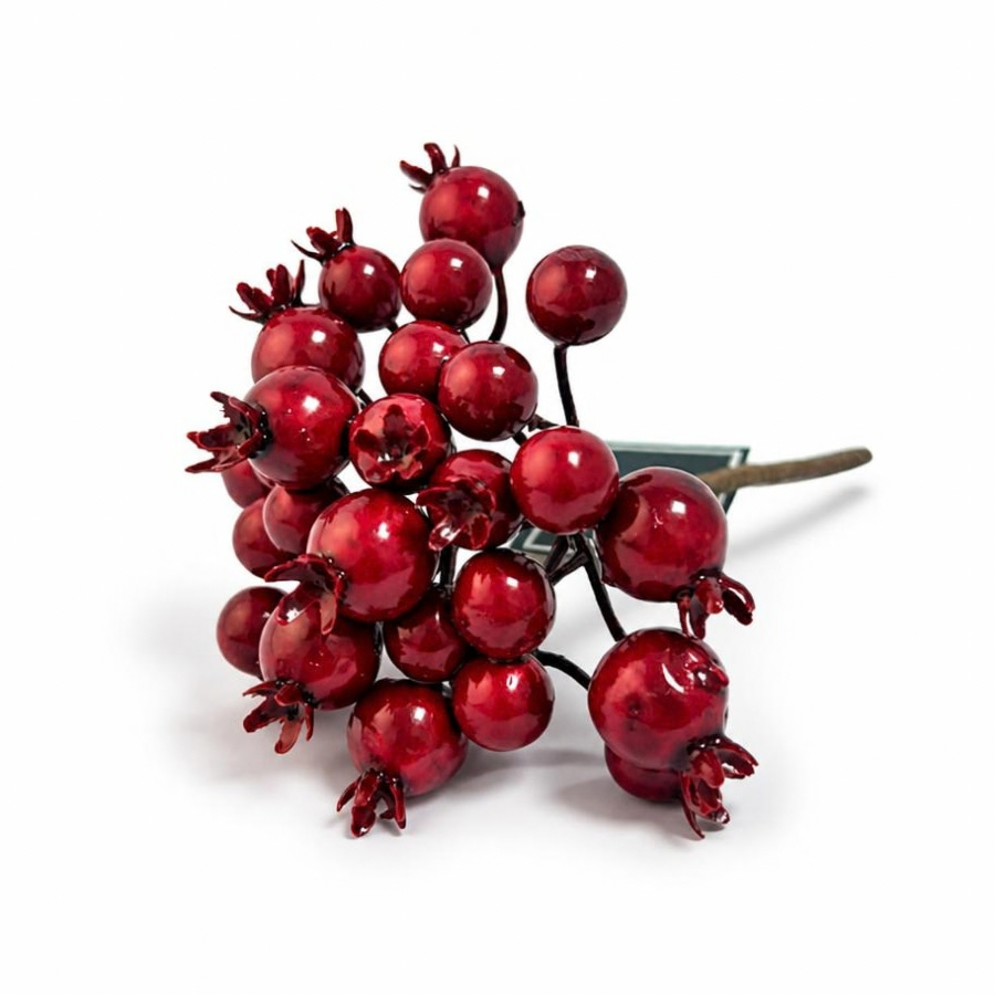 Rosehip Bunch Pick Red 15cm