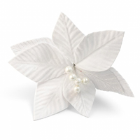 Pearl Poinsettia White 28cm