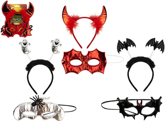 Halloween Mask & Headband Set 12pk