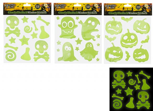 Halloween Gel Stickers Glow In The Dark 24pk