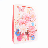 Gift Bag 3D Flowers Pink Extra Large 6pk