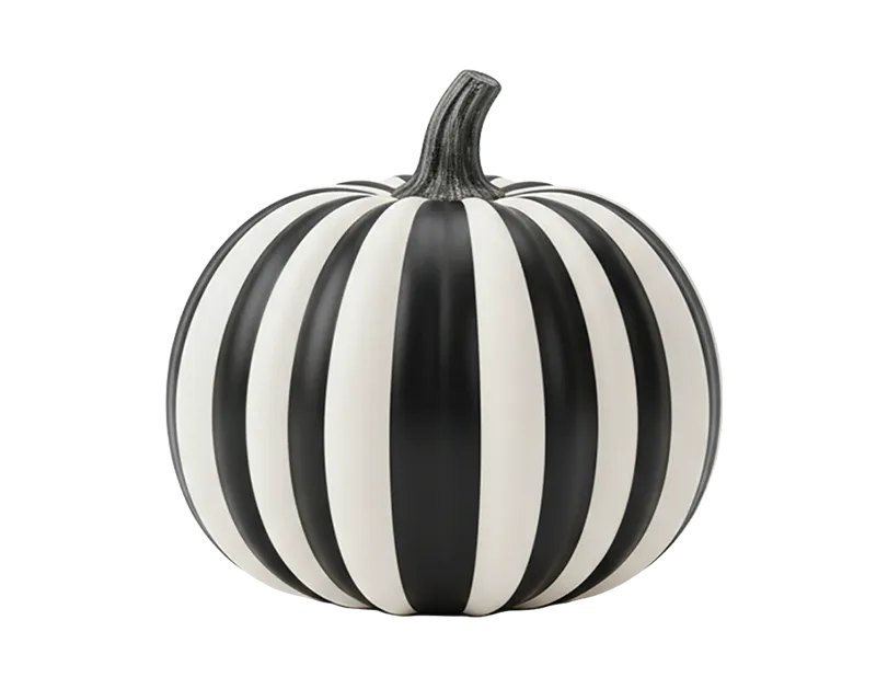 Striped Pumpkin Ceramic Ornament 11.5x9cm