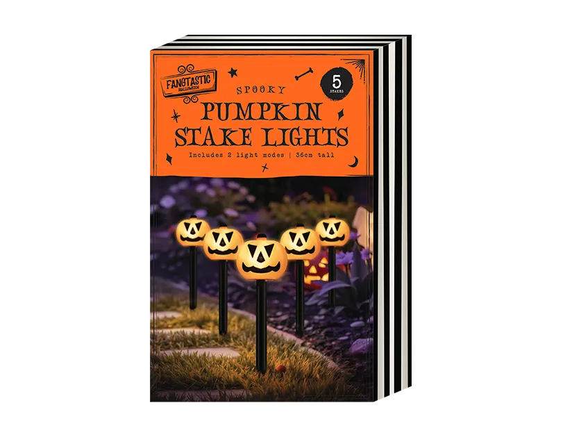 Light Up Pumpkin Stakes 5pk