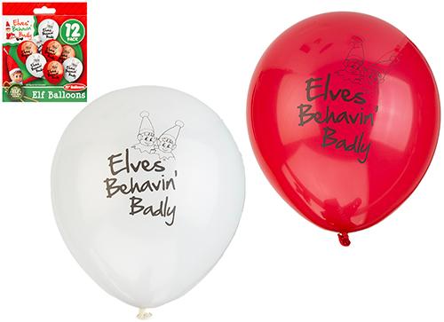 Elves Behavin' Badly 10" Latex Balloons 12pk