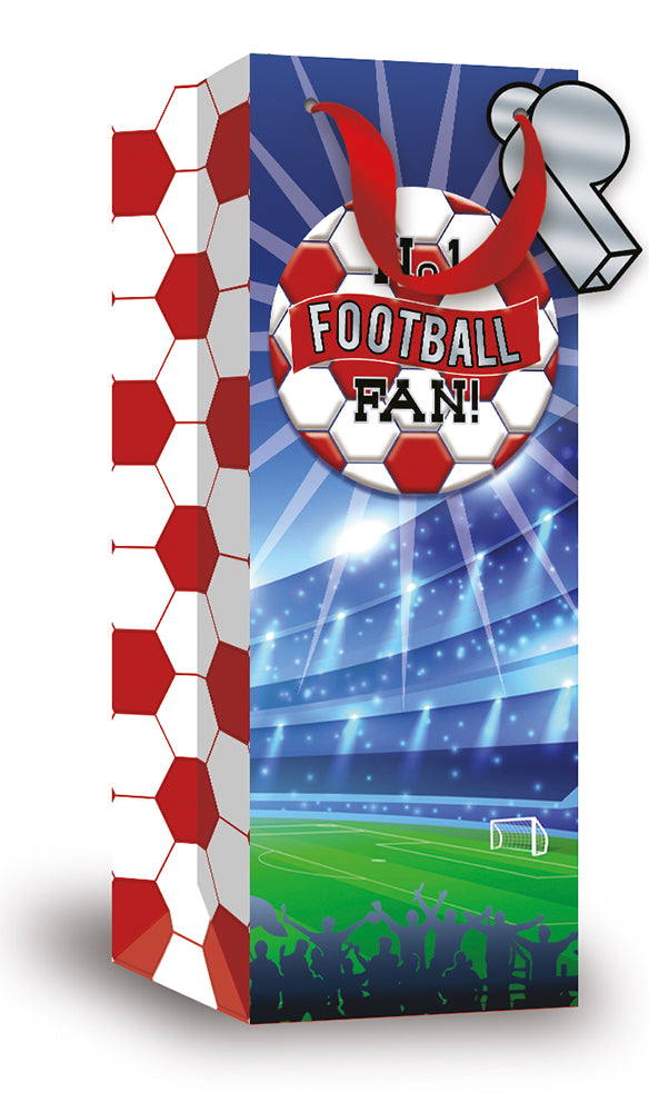 Gift Bag Football Fan Red & White Bottle 6pk