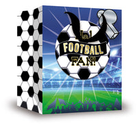 Gift Bag Football Fan Black & White Large 6pk