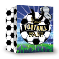 Gift Bag Football Fan Black & White Medium 6pk