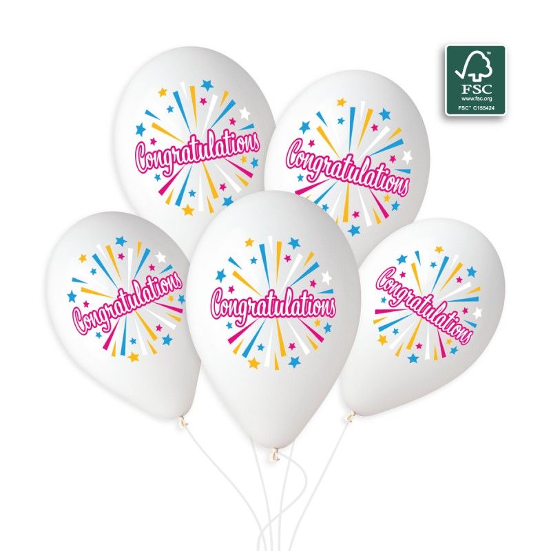 Gemar Congratulations 13" Latex Balloons 6pk