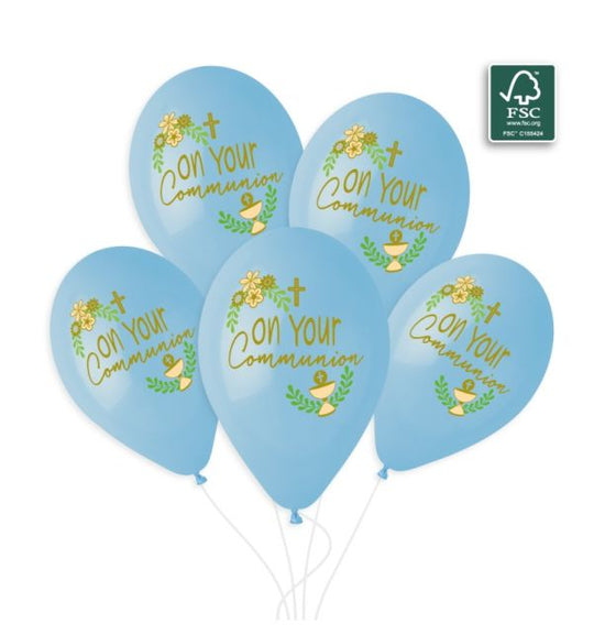 Gemar Communion Blue 13" Latex Balloons 6pk