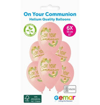 Gemar Communion Pink 13" Latex Balloons 6pk