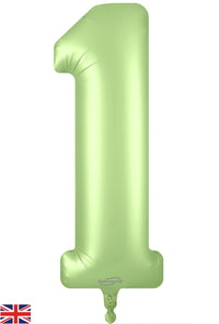 Oaktree Foil Balloon Pastel Pistachio 34" Number 1