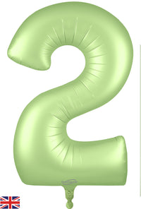 Oaktree Foil Balloon Pastel Pistachio 34" Number 2