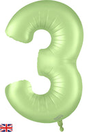 Oaktree Foil Balloon Pastel Pistachio 34" Number 3