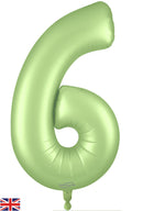 Oaktree Foil Balloon Pastel Pistachio 34" Number 6
