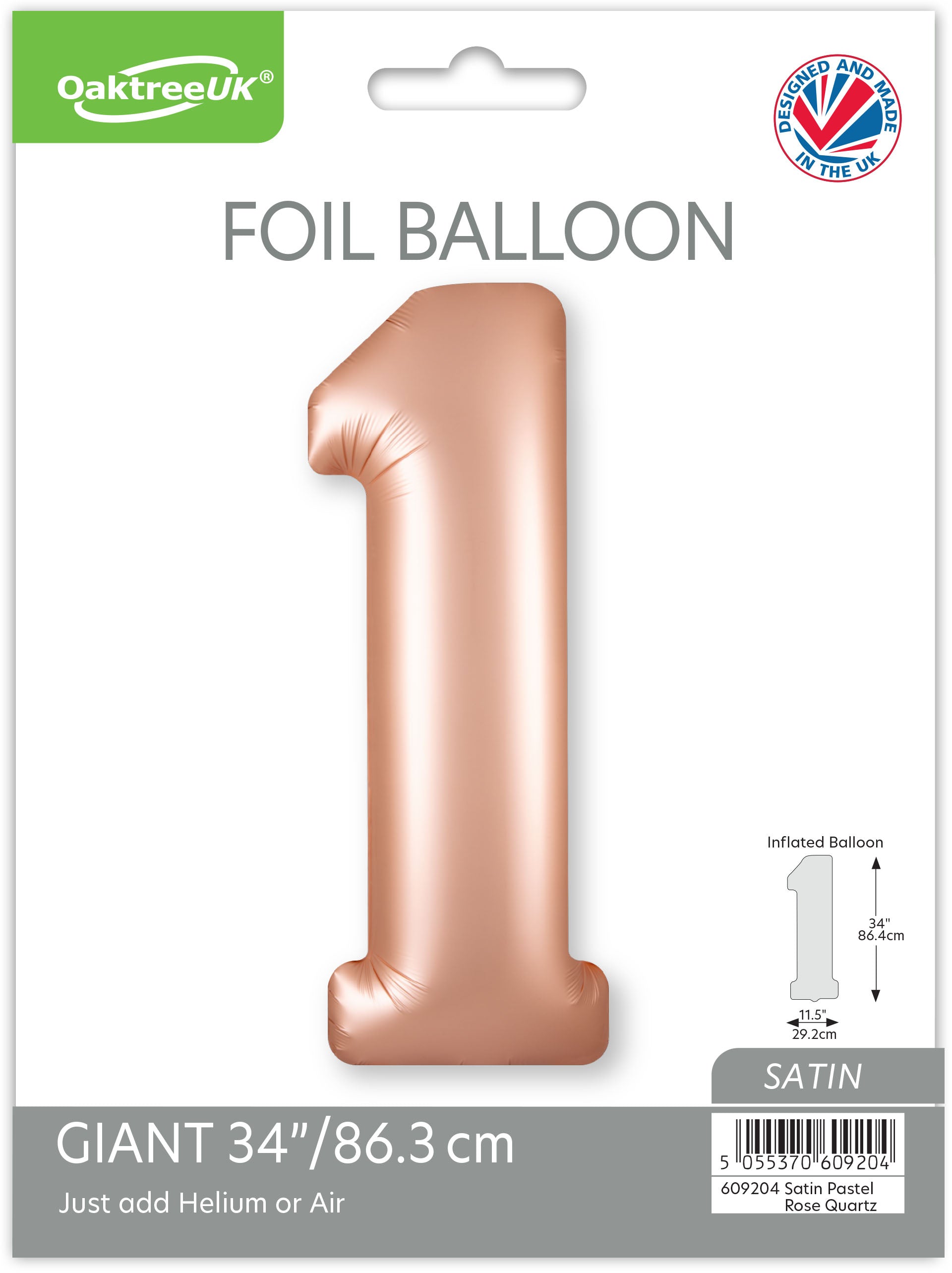 Oaktree Foil Balloon Pastel Rose Quartz 34" No. 1