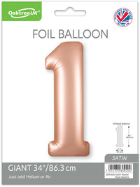 Oaktree Foil Balloon Pastel Rose Quartz 34" No. 1
