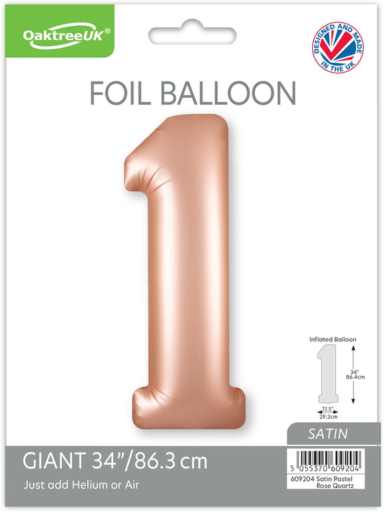Oaktree Foil Balloon Pastel Rose Quartz 34" No. 1