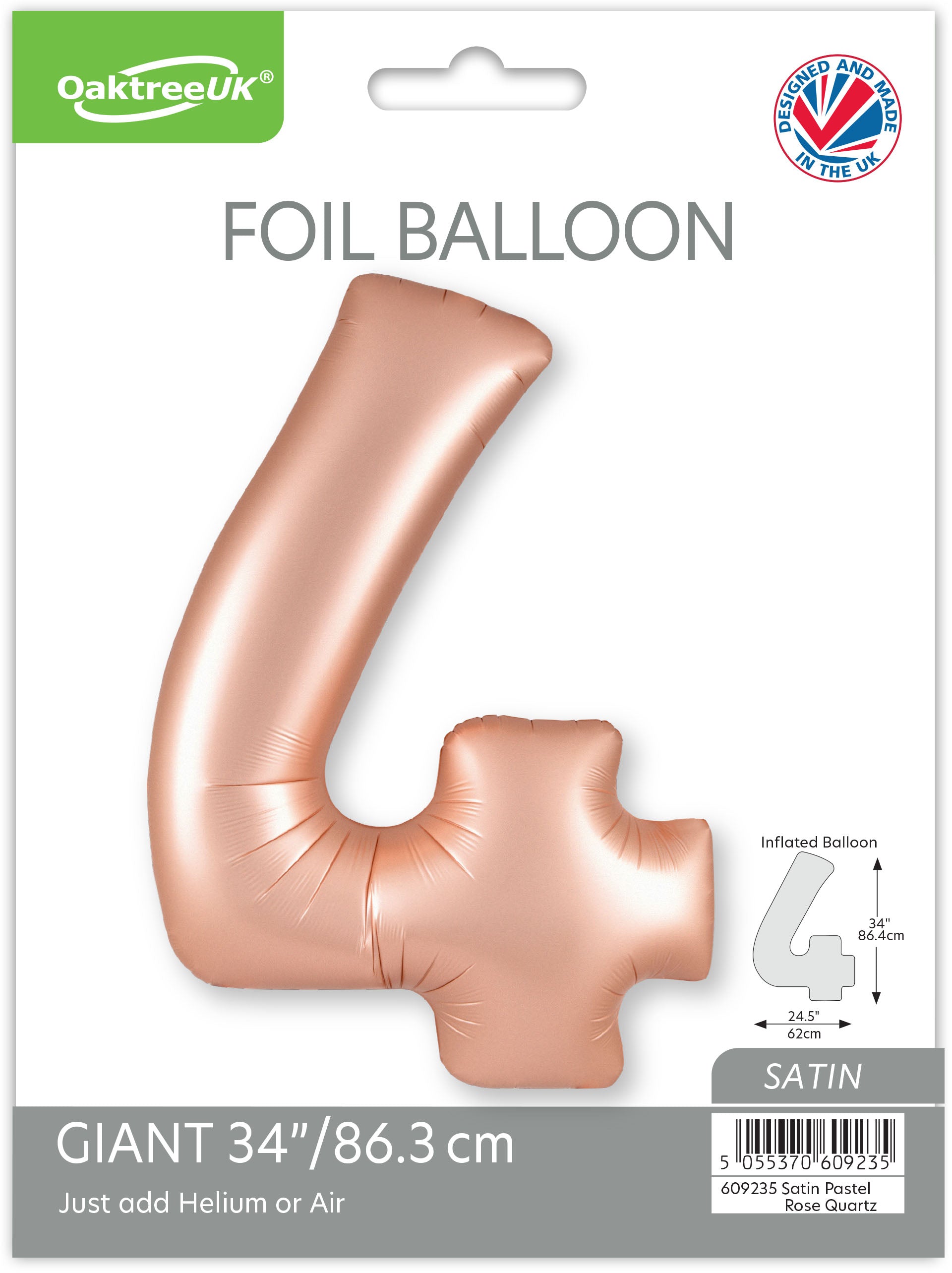 Oaktree Foil Balloon Pastel Rose Quartz 34" No. 4
