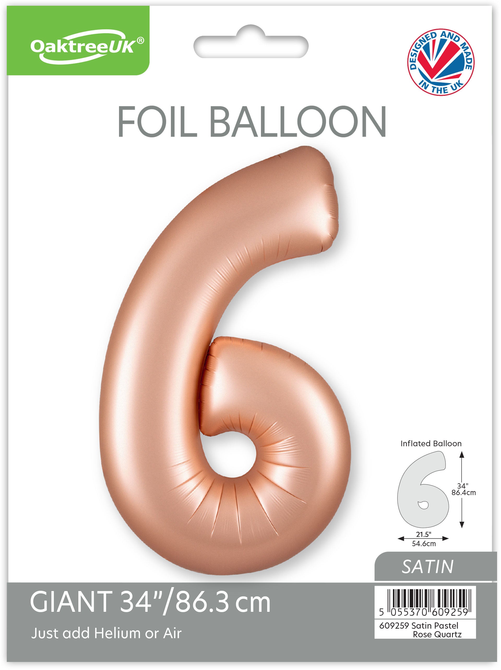 Oaktree Foil Balloon Pastel Rose Quartz 34" No. 6