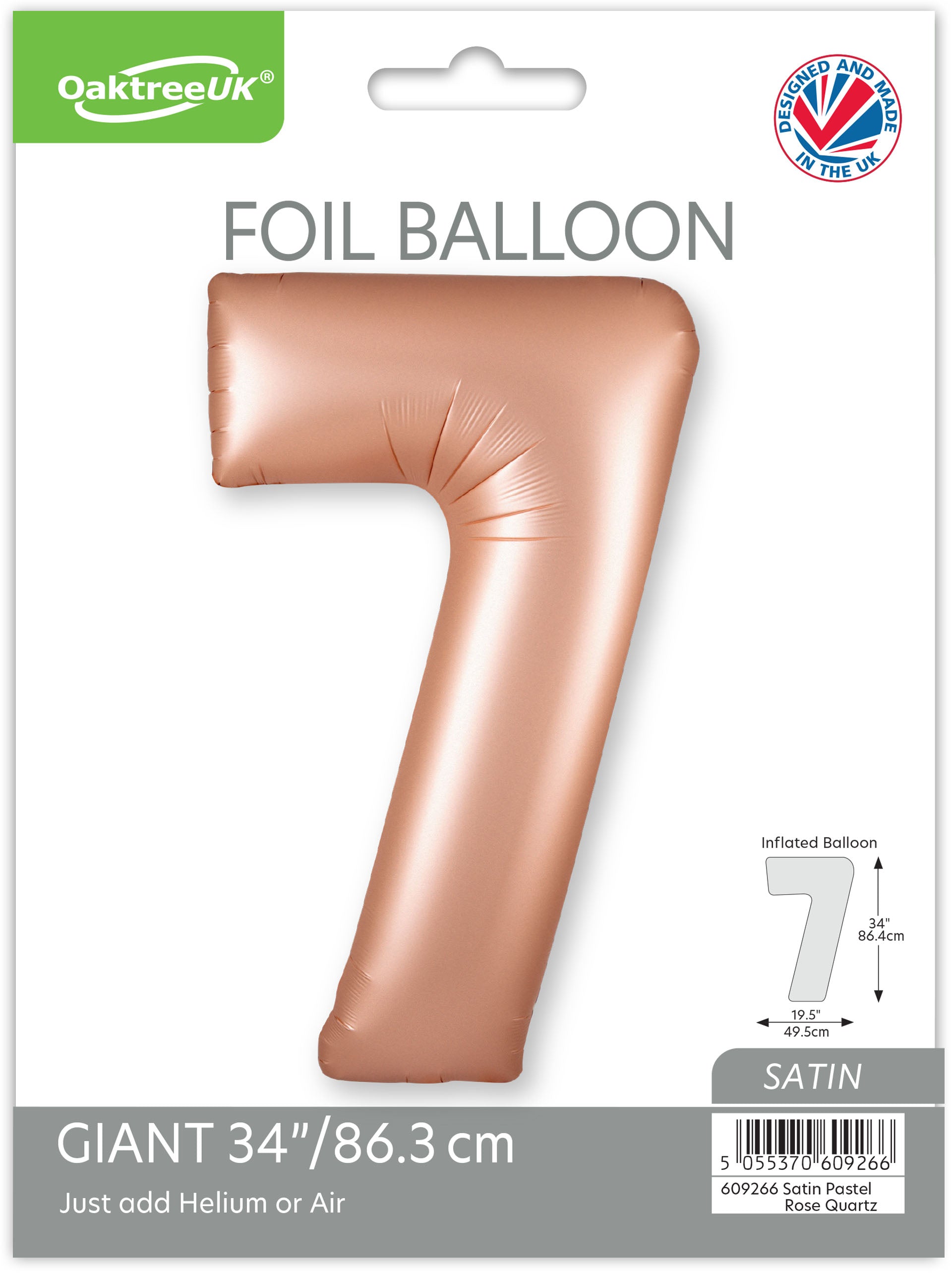 Oaktree Foil Balloon Pastel Rose Quartz 34" No. 7