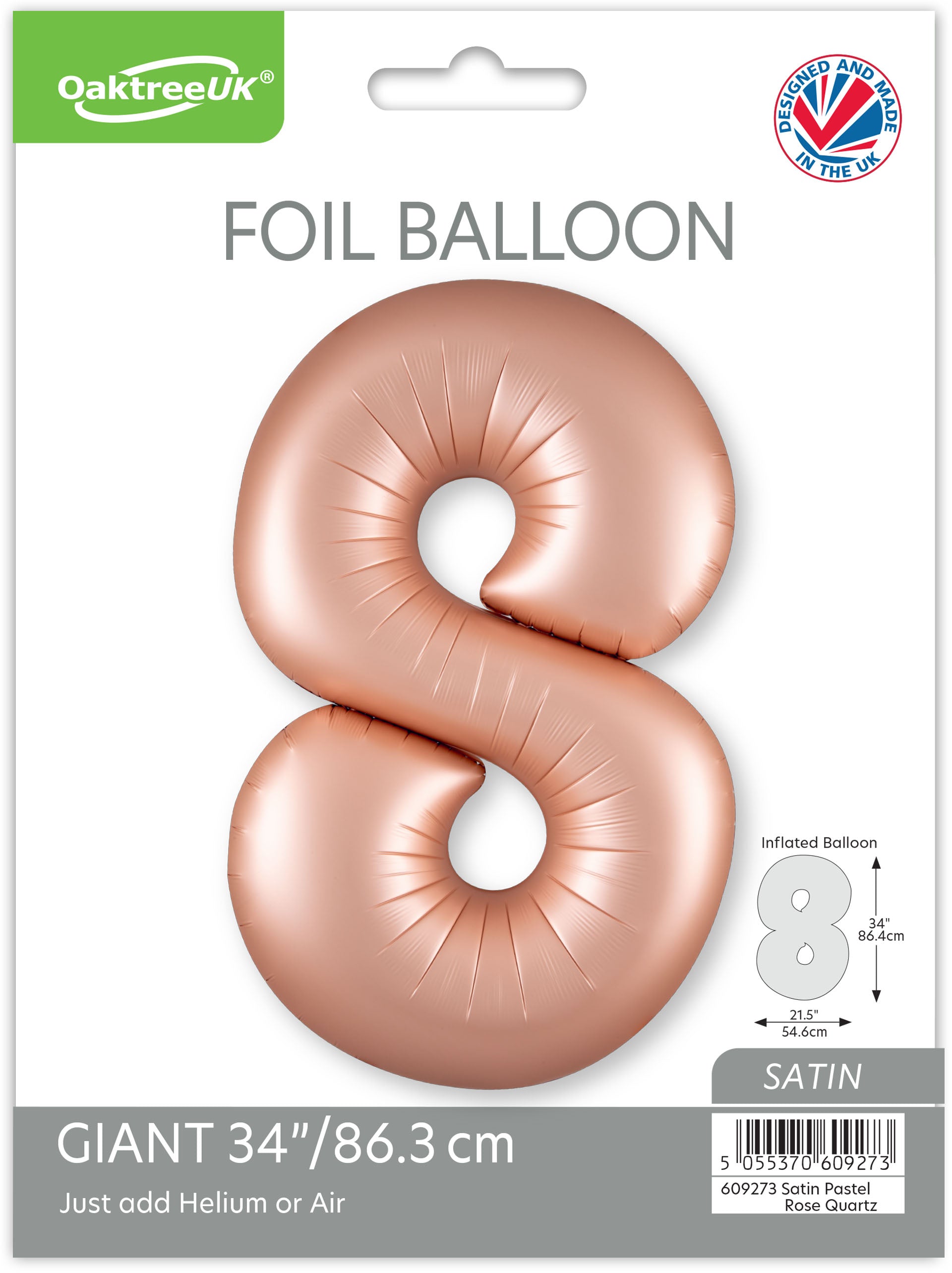 Oaktree Foil Balloon Pastel Rose Quartz 34" No. 8