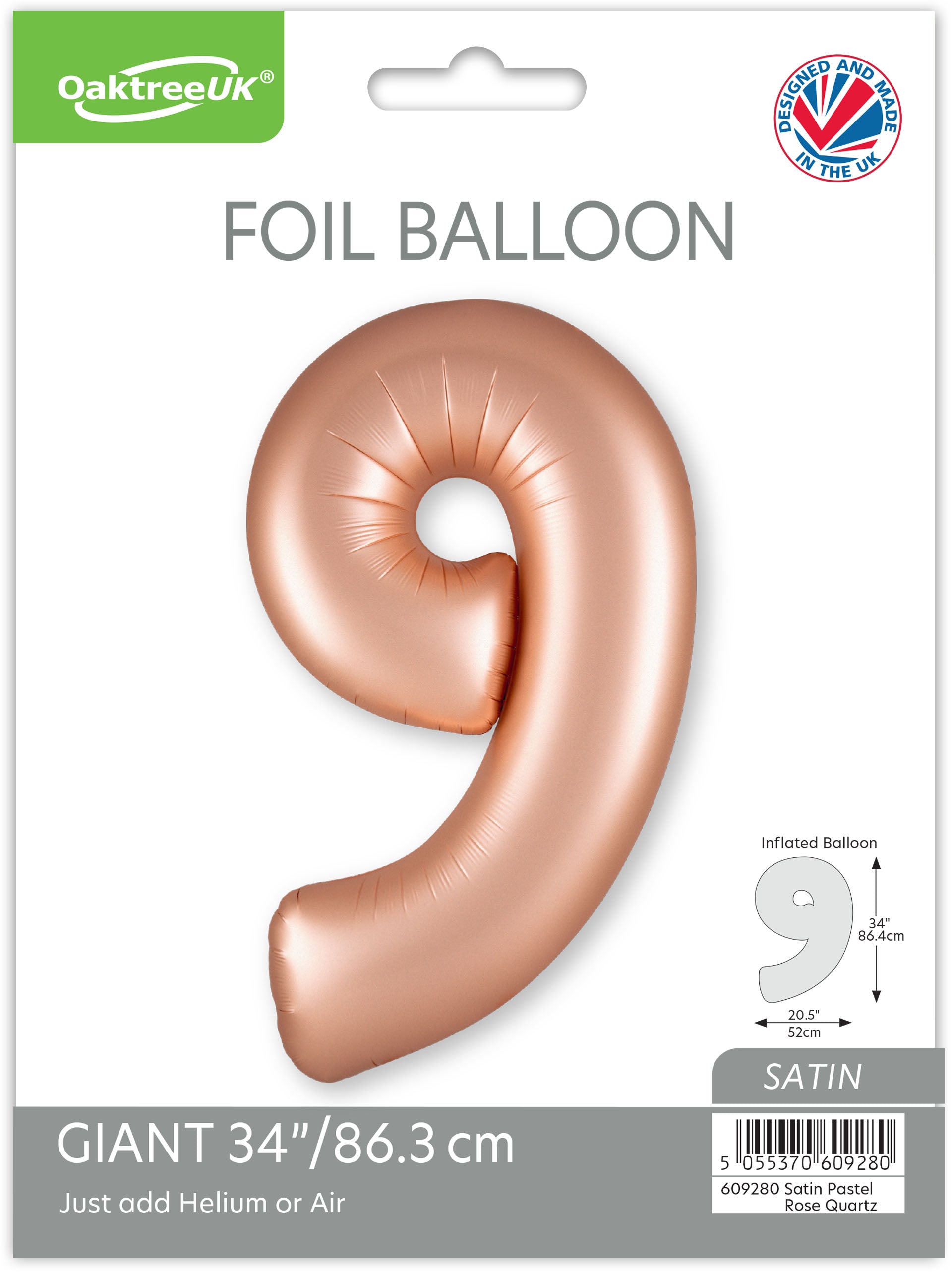 Oaktree Foil Balloon Pastel Rose Quartz 34" No. 9