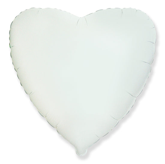 Flexmetal White 18" Heart Foil Balloon