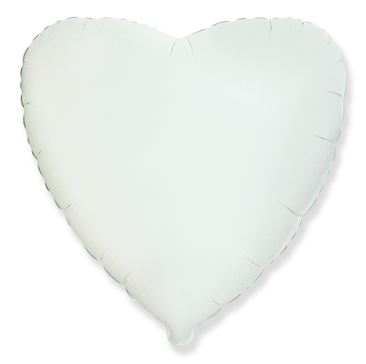 Flexmetal White 18" Heart Foil Balloon