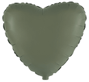 Flexmetal Matte Olive Green 18" Heart Foil Balloon