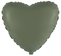Flexmetal Matte Olive Green 18" Heart Foil Balloon
