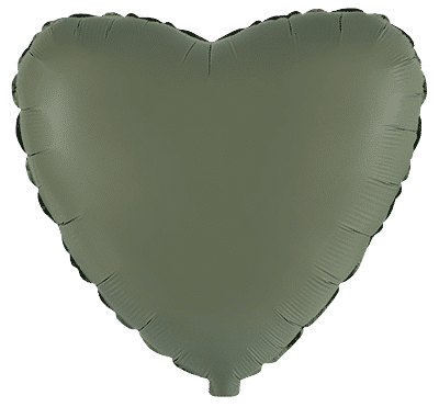 Flexmetal Matte Olive Green 18" Heart Foil Balloon