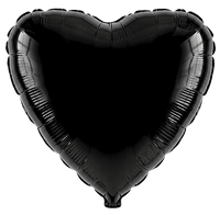 Flexmetal Black 18" Heart Foil Balloon