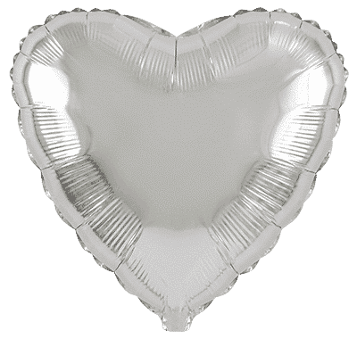 Flexmetal Silver 18" Heart Foil Balloon