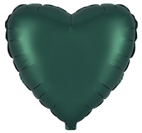 Flexmetal Satin Dark Green 18" Heart Foil Balloon