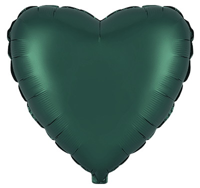 Flexmetal Satin Dark Green 18" Heart Foil Balloon