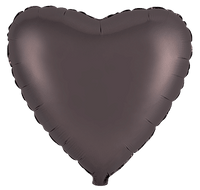 Flexmetal Satin Brown 18" Heart Foil Balloon