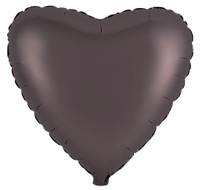 Flexmetal Satin Brown 18" Heart Foil Balloon