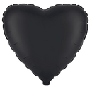 Flexmetal Satin Black 18" Heart Foil Balloon