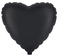 Flexmetal Satin Black 18" Heart Foil Balloon