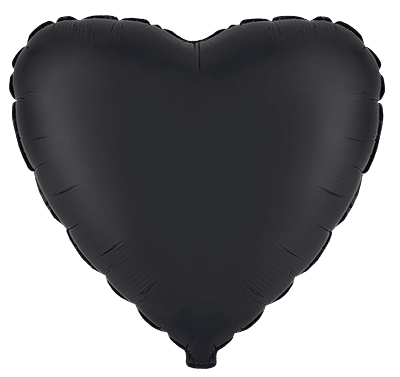 Flexmetal Satin Black 18" Heart Foil Balloon